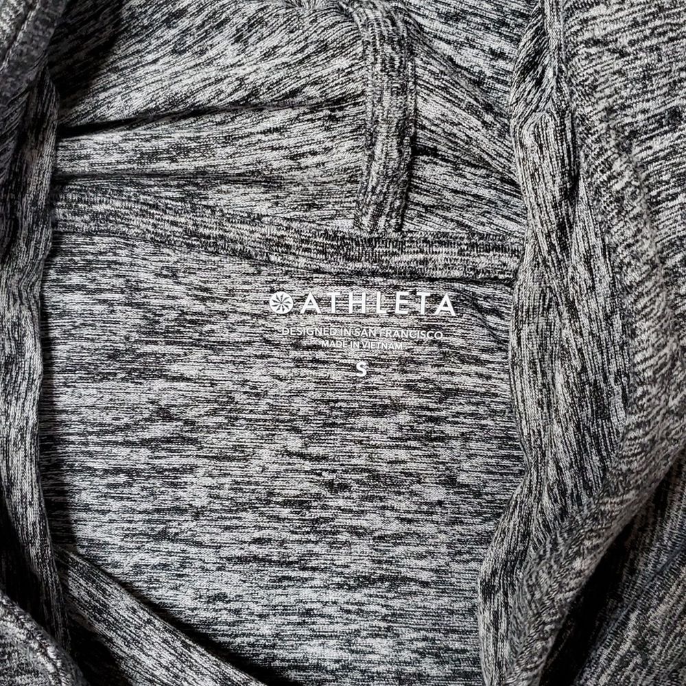 Athleta Lightweight Pullover Heathered Black/White - image 4